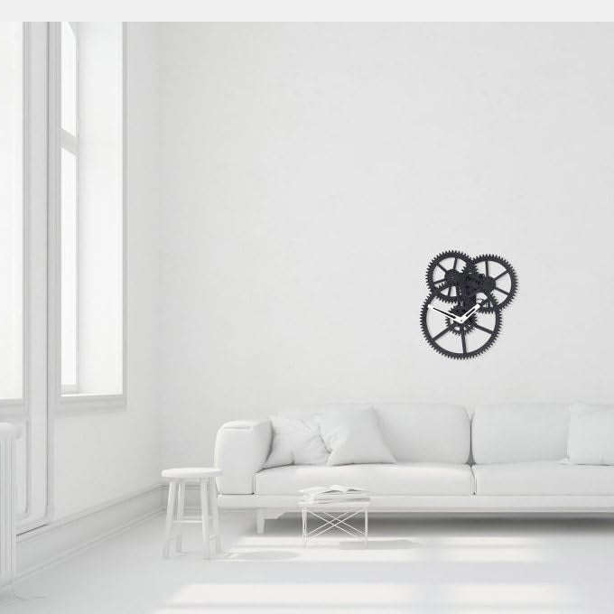 Triple Gear Wall Clock Bold Functional Home Or Office