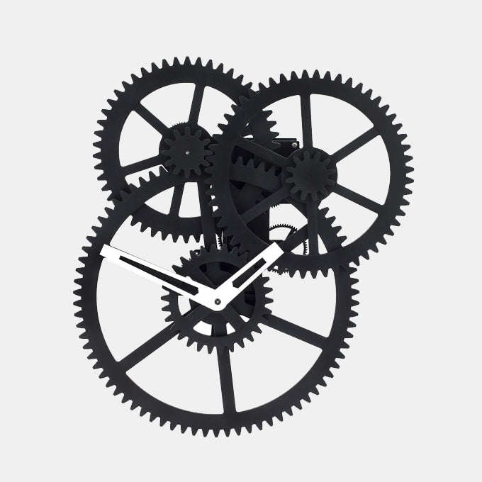 Triple Gear Wall Clock Bold Functional Home Or Office