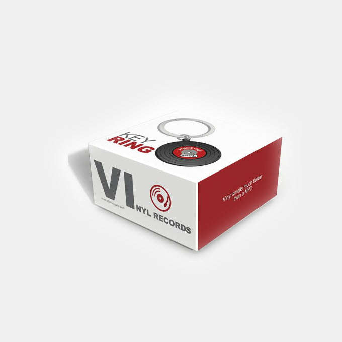 Miniature 3D Retro Vinyl Charm Metal Keyring