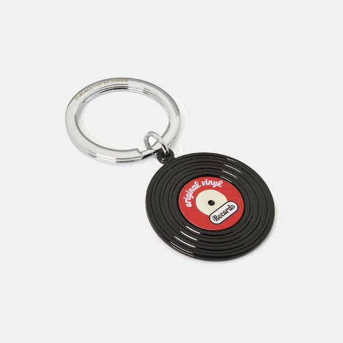 Miniature 3D Retro Vinyl Charm Metal Keyring