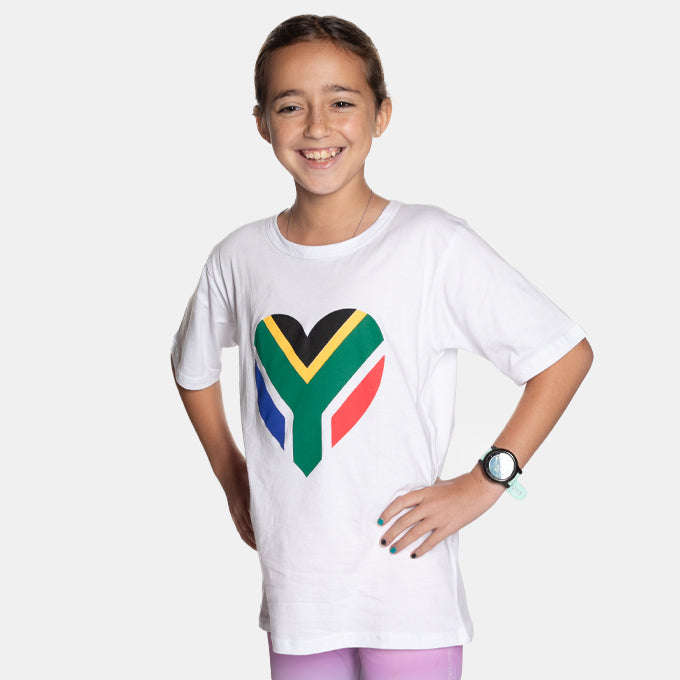 Kid's Junior Heart South African Flag T-Shirt