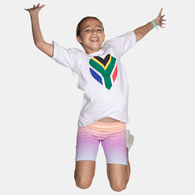 Kid's Junior Heart South African Flag T-Shirt