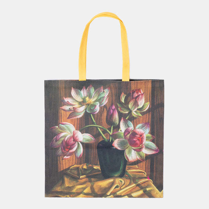 Lotus Print Tretchi Portfolio Bag