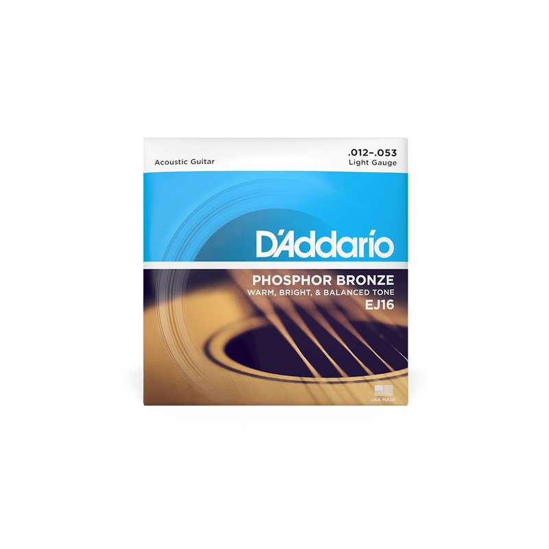 D'Addario EJ16 - Phosphor Bronze Light Acoustic Guitar Strings