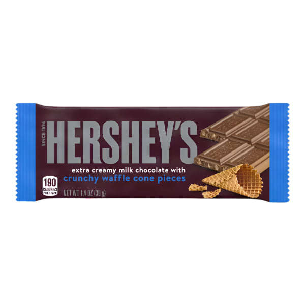 Hersheys Extra Creamy Milk Chocolate with Crunchy Waffle Cone Pieces 46g