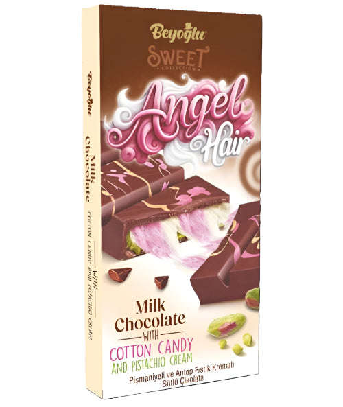 Beyoglu Angel Hair Milk Chocolate With Cotton Candy & Pistachio 170g