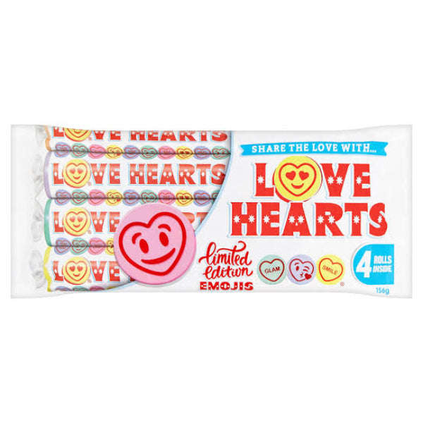 Swizzels Love Hearts Rolls 4 Pack 156g