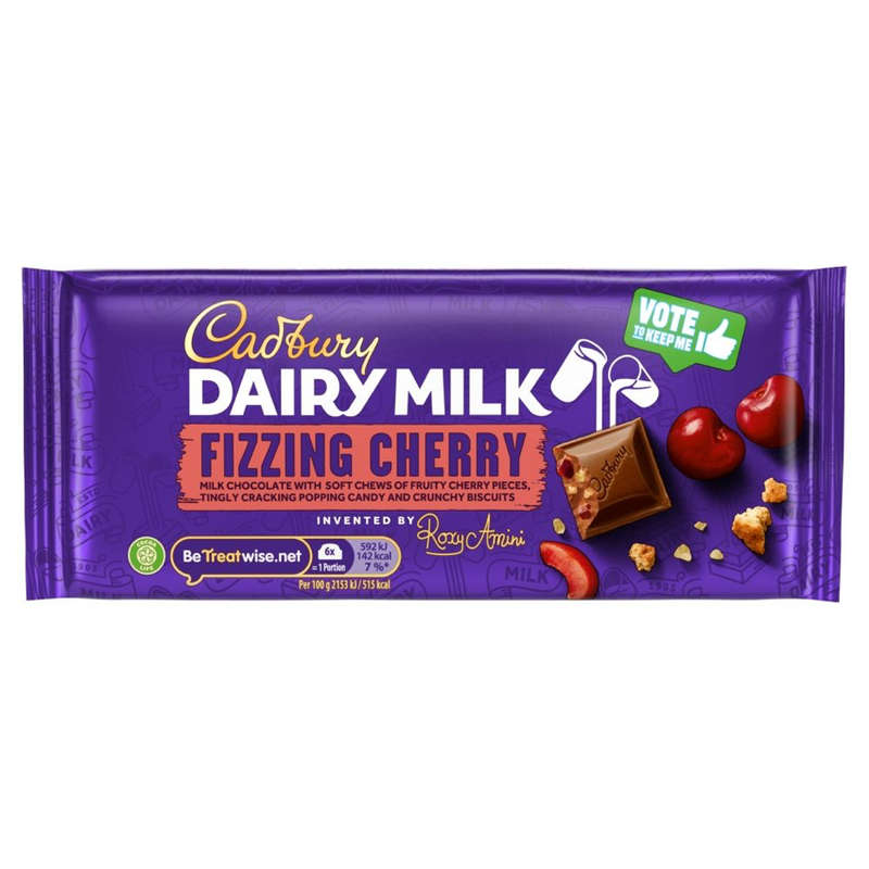 Cadbury Dairy Milk Fizzing Cherry Bar 110g