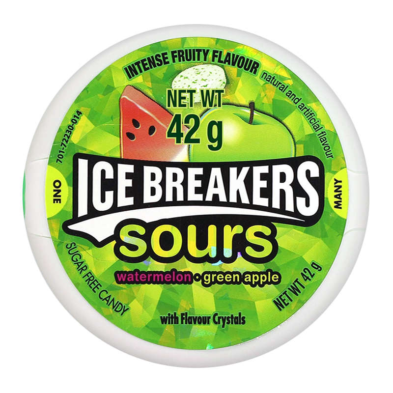Ice Breakers Sours Sugar Free - Watermelon, Green Apple, Tangerine 42g