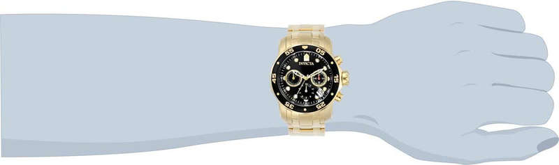 Invicta Men's 0072 Pro Diver Collection Chronograph 18k Gold-Plated Watch, Gold/Black
