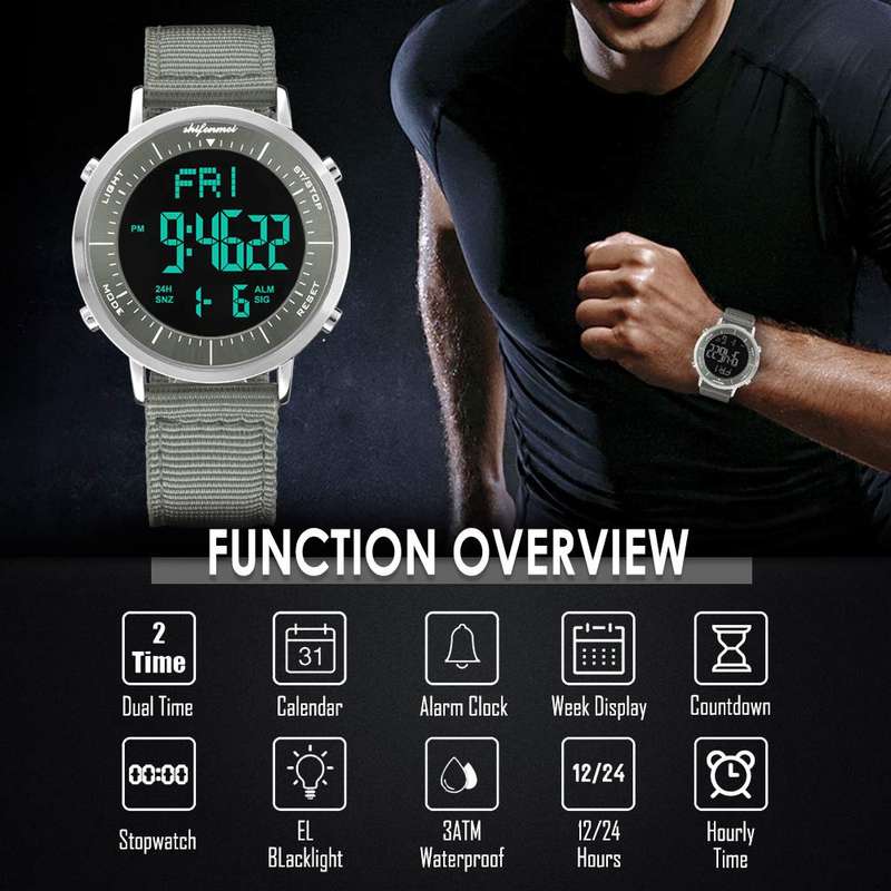 Digital Watches Unisex, shifenmei Multifunction Cool Chronograph Alarm Stopwatch Calendar Watches...