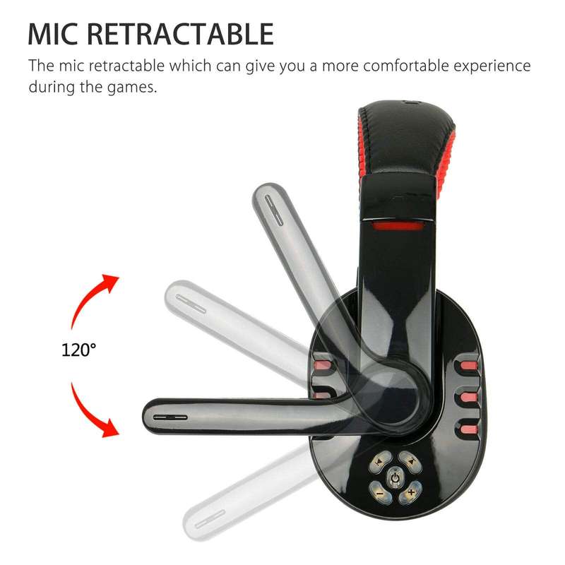 Classic Bluetooth Wireless Gaming Headset for PC PS4 Game with Mic LED Volume Control