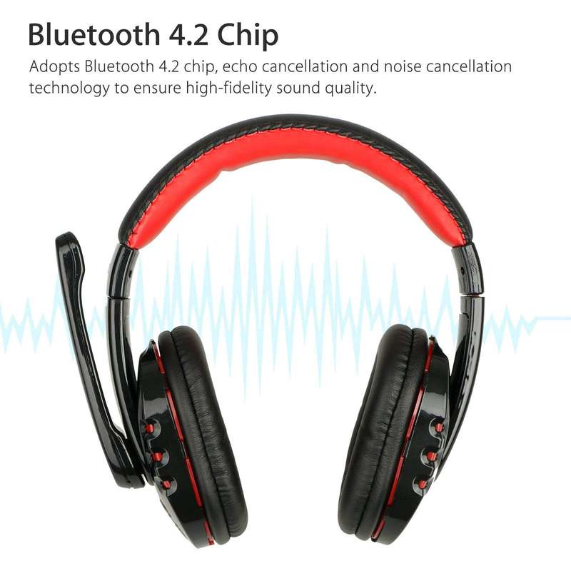 Classic Bluetooth Wireless Gaming Headset for PC PS4 Game with Mic LED Volume Control