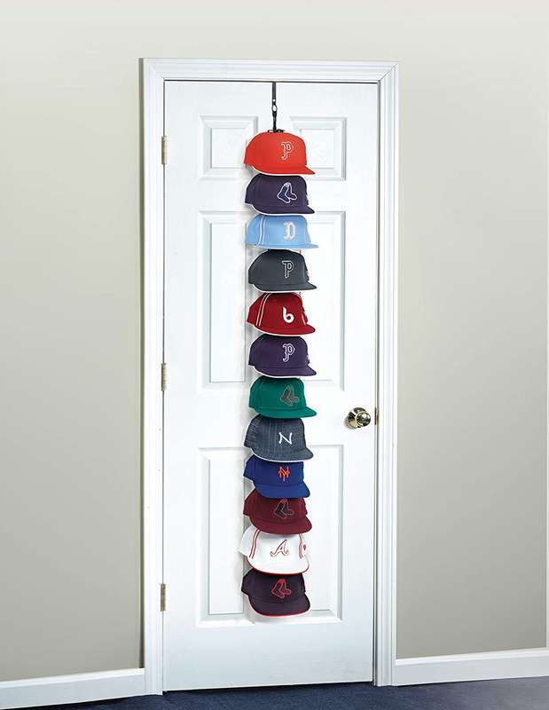 Perfect Curve Cap Rack System - Baseball Cap Organizer (Holds 36 Caps, Black)