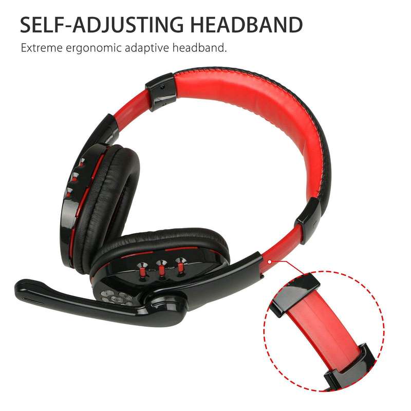 Classic Bluetooth Wireless Gaming Headset for PC PS4 Game with Mic LED Volume Control