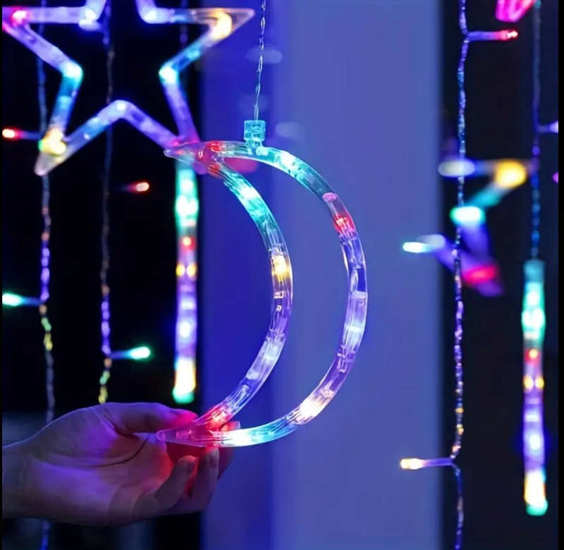 Moon & stars LED fairy lights