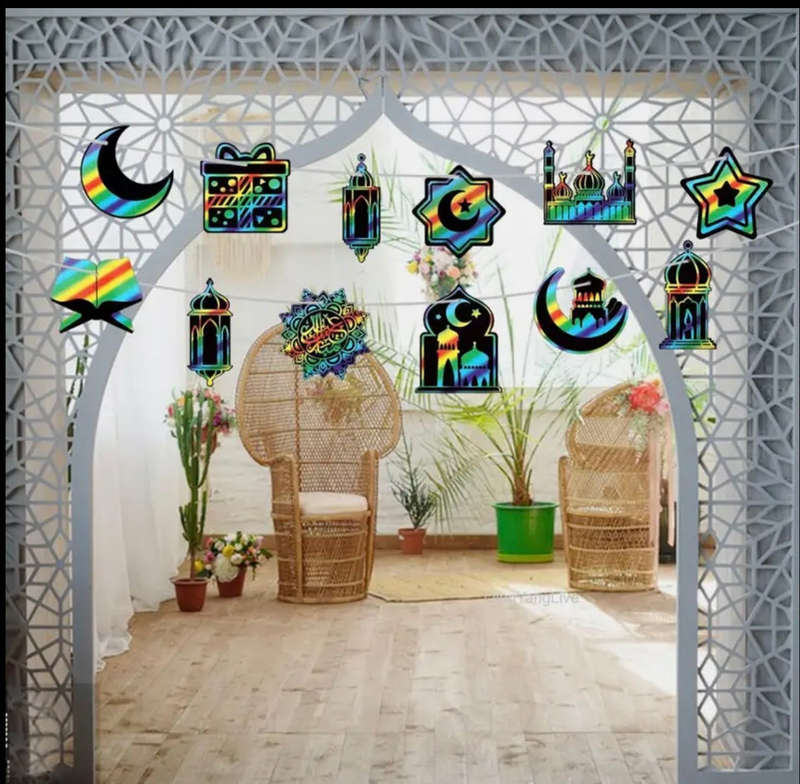 Eid Mubarak Rainbow scratch cards(48)