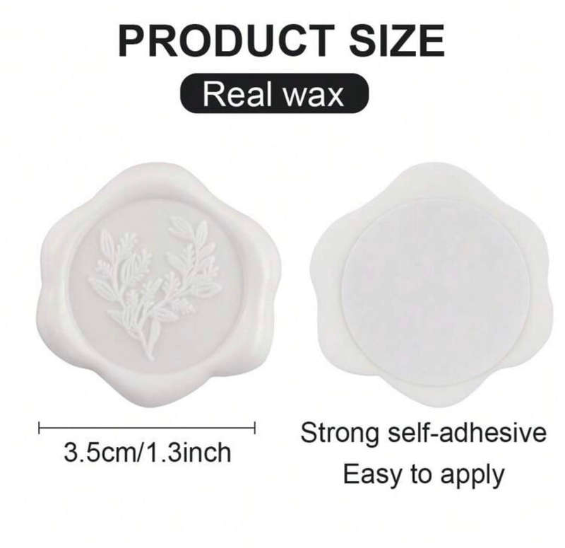 White Eucalyptus Flower Ready Made Wax Seals 10pc