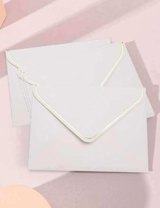 White envelopes with gold foil edging(10)