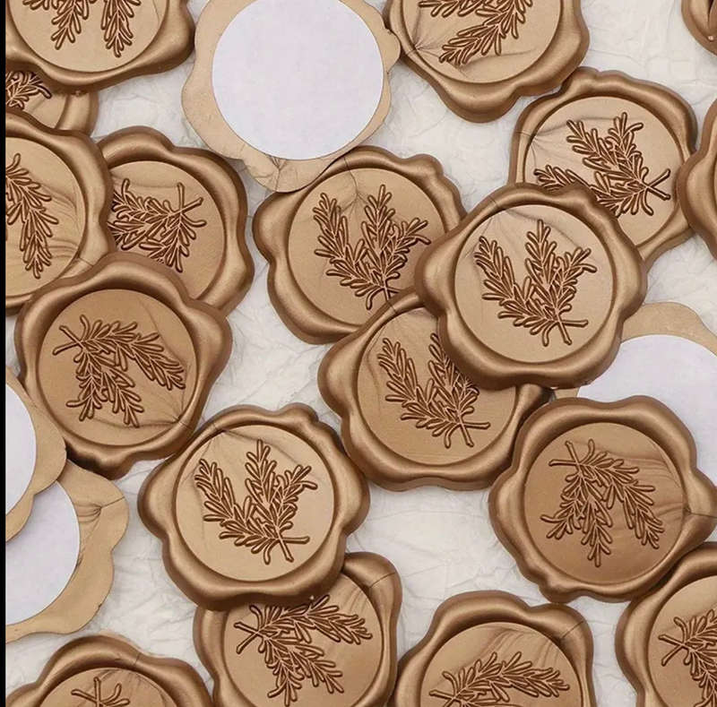 Antique Gold Rosemary Lead Ready Made Wax Seals 10pc