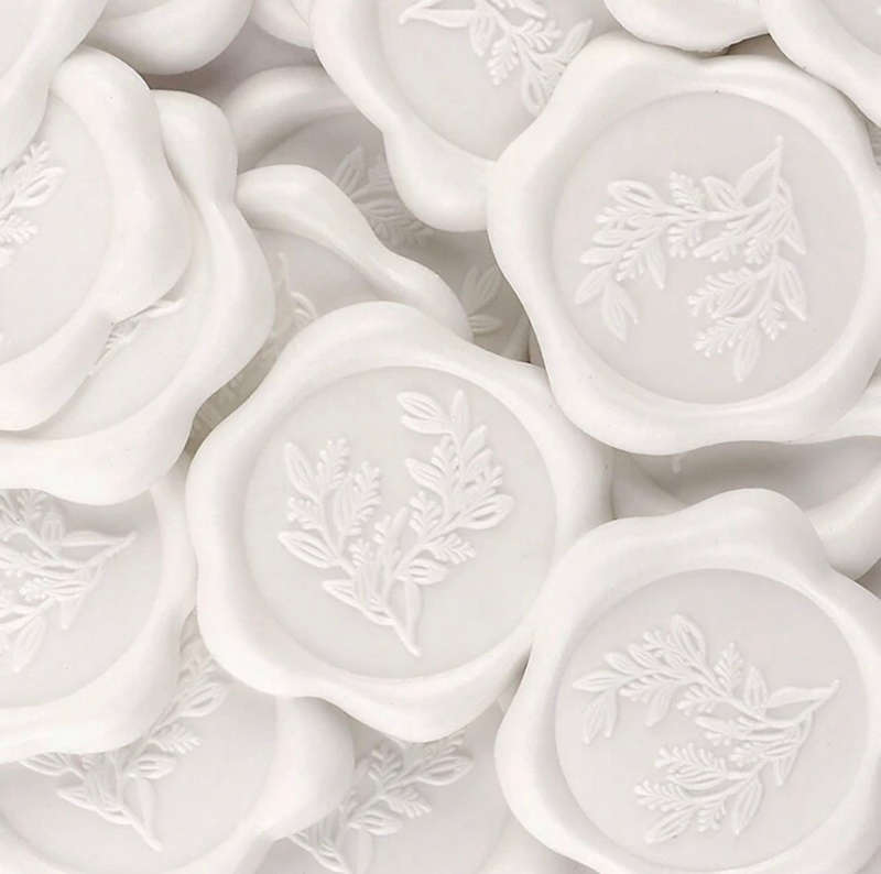 White Eucalyptus Flower Ready Made Wax Seals 10pc