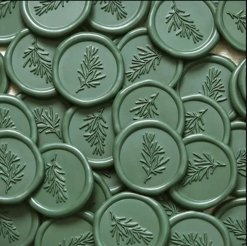 Green Leaf Ready Made Wax Seals 10pc