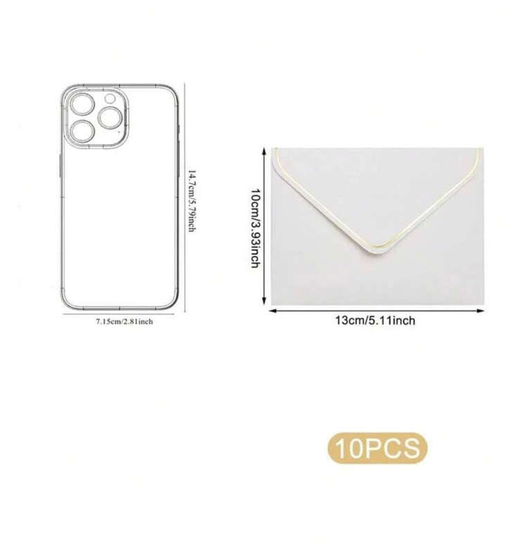 White envelopes with gold foil edging(10)