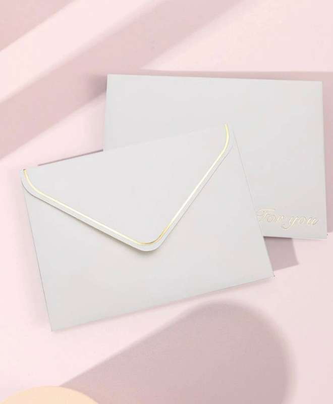 White envelopes with gold foil edging(10)