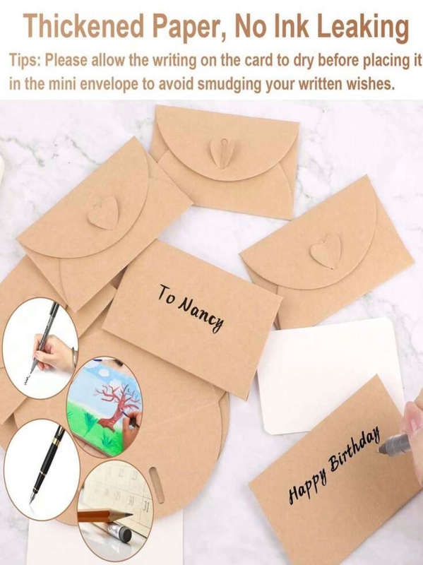 30pc Craft Heart Closure Envelope Set