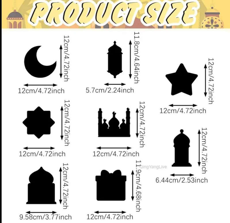 Eid Mubarak Rainbow scratch cards(48)