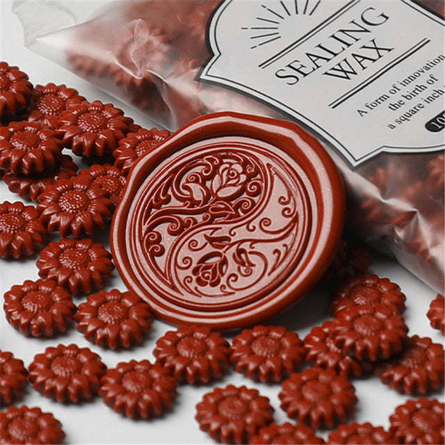 Packet of 200 Sunflower Shaped Wax Seal Beads
