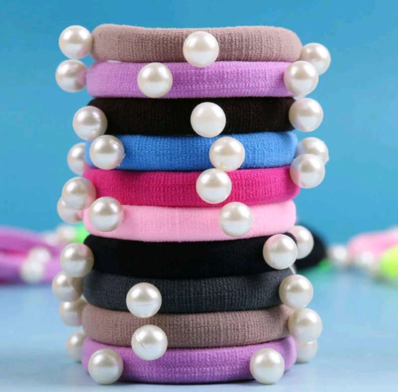 10pc Pearl Hair Ties