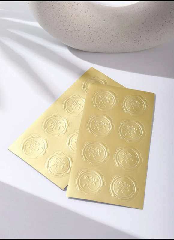 Embossed Rose Wax Seal Stickers