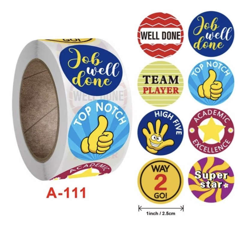 Job Well done, high five etc (500) stickers A111