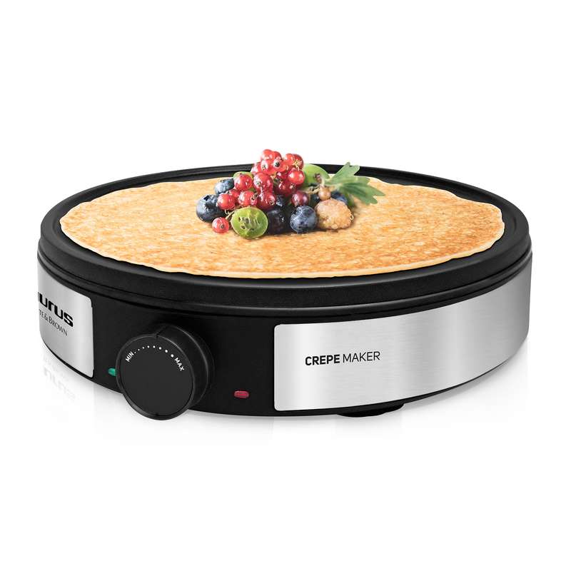 TAURUS CREPE MAKER VARIABLE TEMPERATURE CONTROL NON-STICK BLACK 30CM 1200W