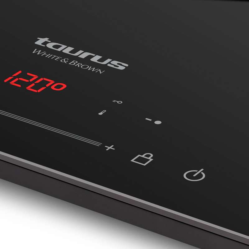Taurus Induction Cooker Double LED Display Crystal Black Variable Heat Settings 3500W "Darkfire Doub