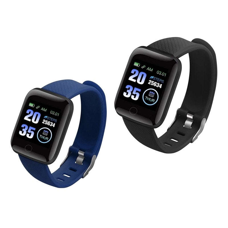 116 Fitpro Smart Watch Fitness Tracker - Set of 2 (Black and Blue)