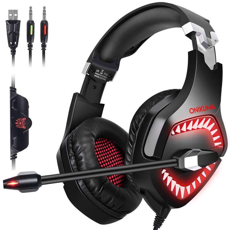 ONIKUMA K5 Stereo Gaming Headset for PS4 PC Xbox - Grey Camo
