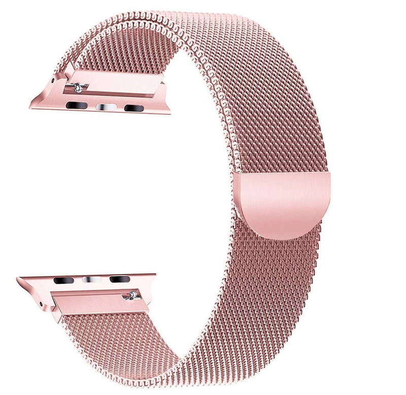 Linxure 38mm Milanese Apple Watch Replacement Strap - Pink Rose Gold