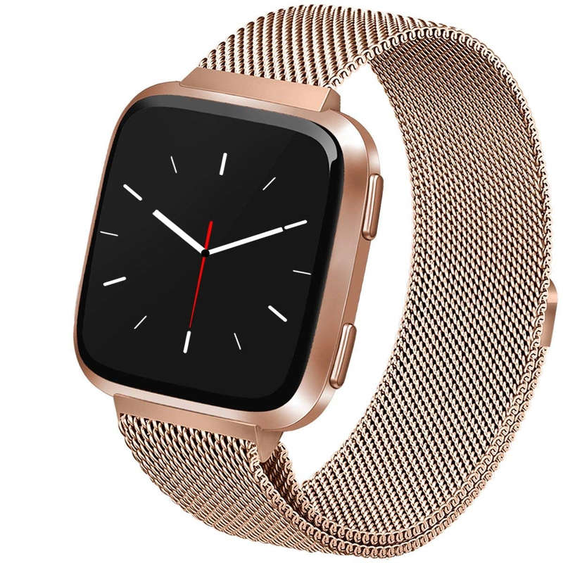 Linxure Milanese Fitbit Versa Strap - Large - Rose Gold