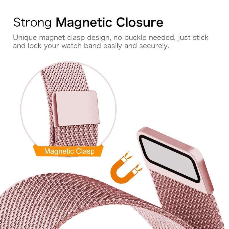 Linxure 38mm Milanese Apple Watch Replacement Strap - Pink Rose Gold