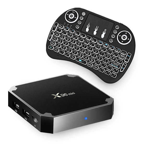 Ntech X96 Mini Android TV Media Box i8 Backlit Keyboard - 16GB