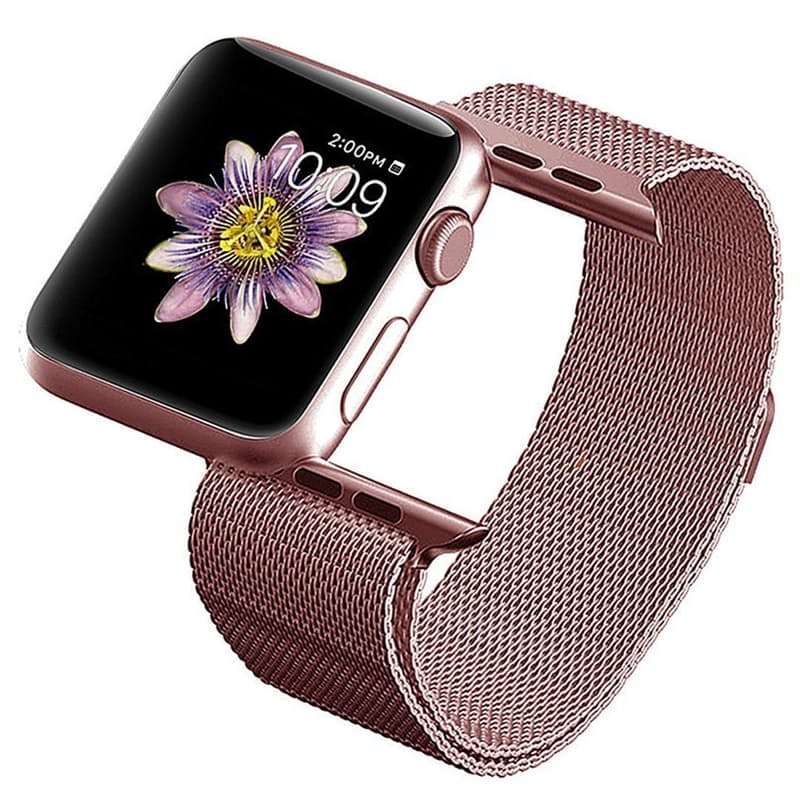 Linxure 38mm Milanese Apple Watch Replacement Strap - Pink Rose Gold