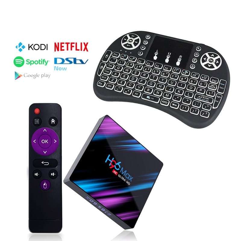 Ntech H96 Max 4K HD Android 9 TV Box with i8 Mini Keyboard - 4-32GB