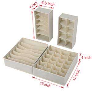 HomeFX Underwear Drawer Organizer (Set of 4)