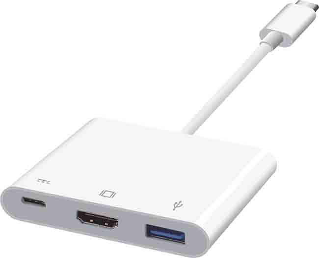 Usb-c to Hdmi 3.1 Converter HDMI/USB 3.0/TypeC For Macbook- SIlver