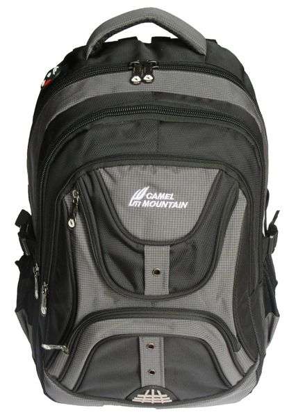 Camel Mountain Laptop Backpack-Black LB1743NY - Black