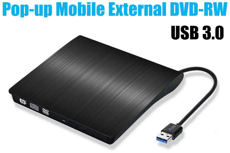 USB Slim External Portable DVD-RW Drive - 3.0