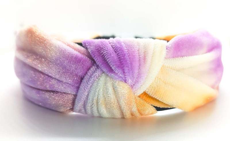 Velvet Turban Inspired Alice Band-Lilac Orange