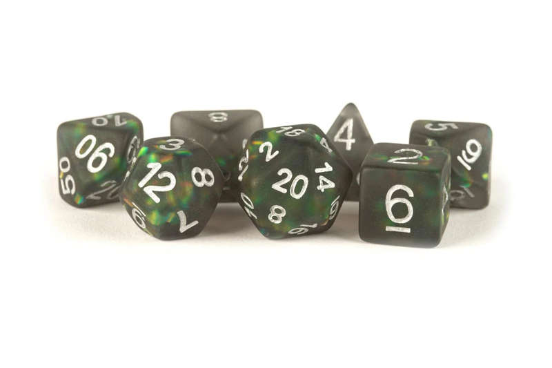 Icy Opal: Black - 16mm Resin Dice Set